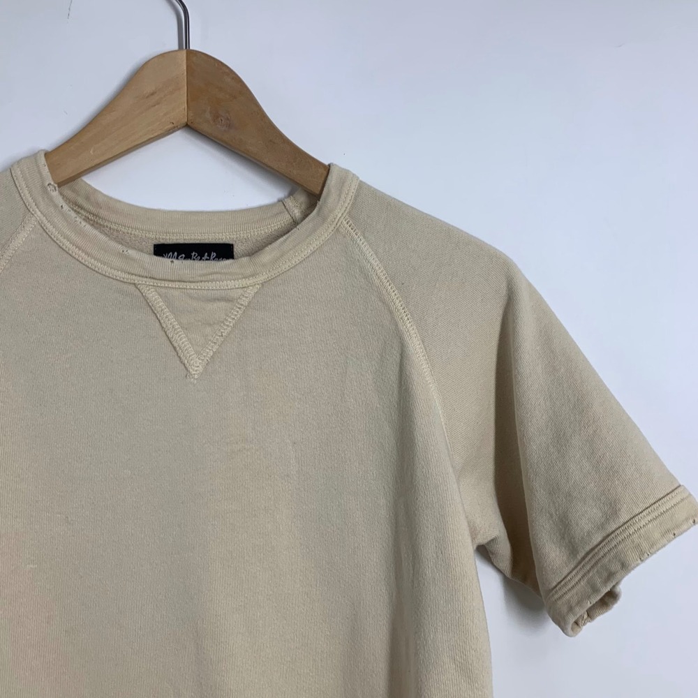 Back Beat Rags Women's Short Sleeve Raglan Sweatshirt Distressed V-Stitch Size M - Picture 5 of 12